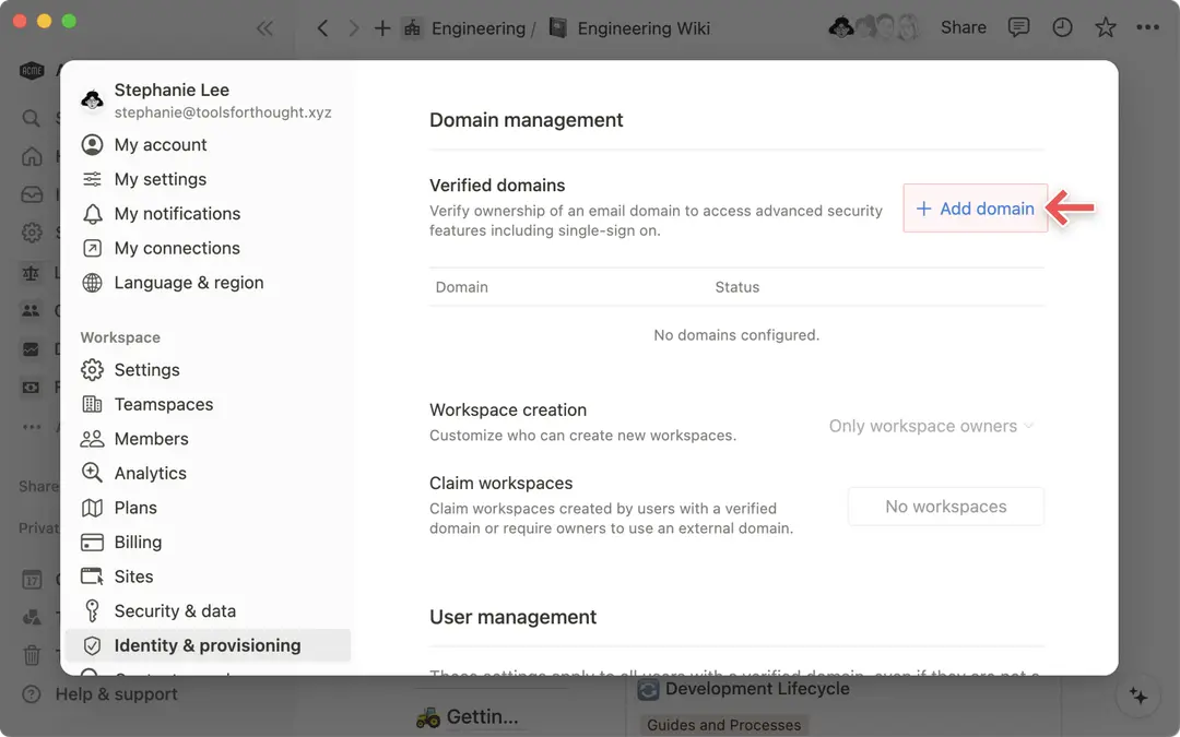 Domain management