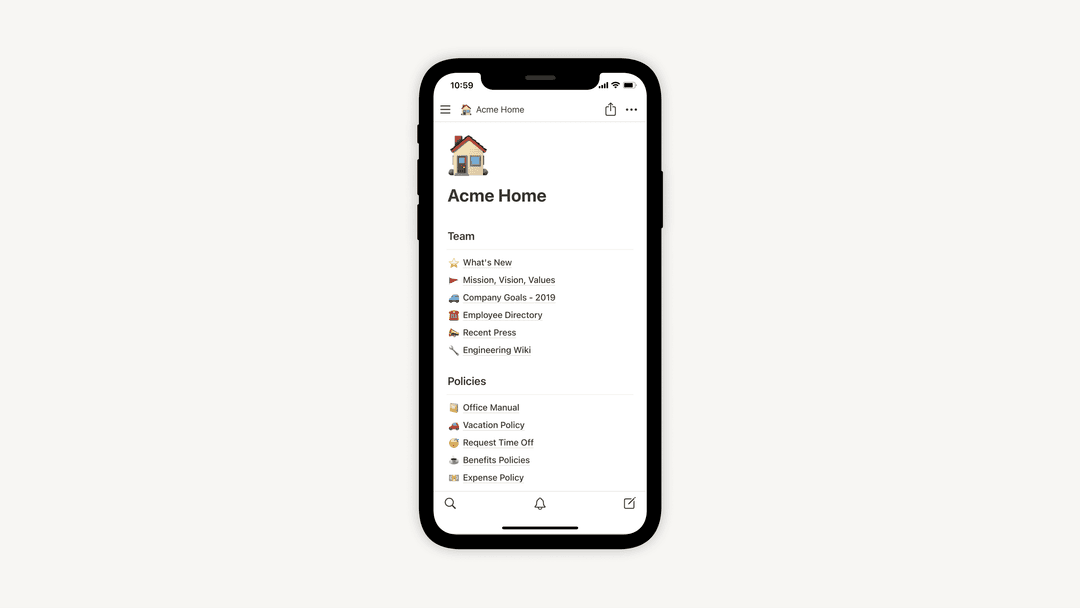 Notion pour mobile