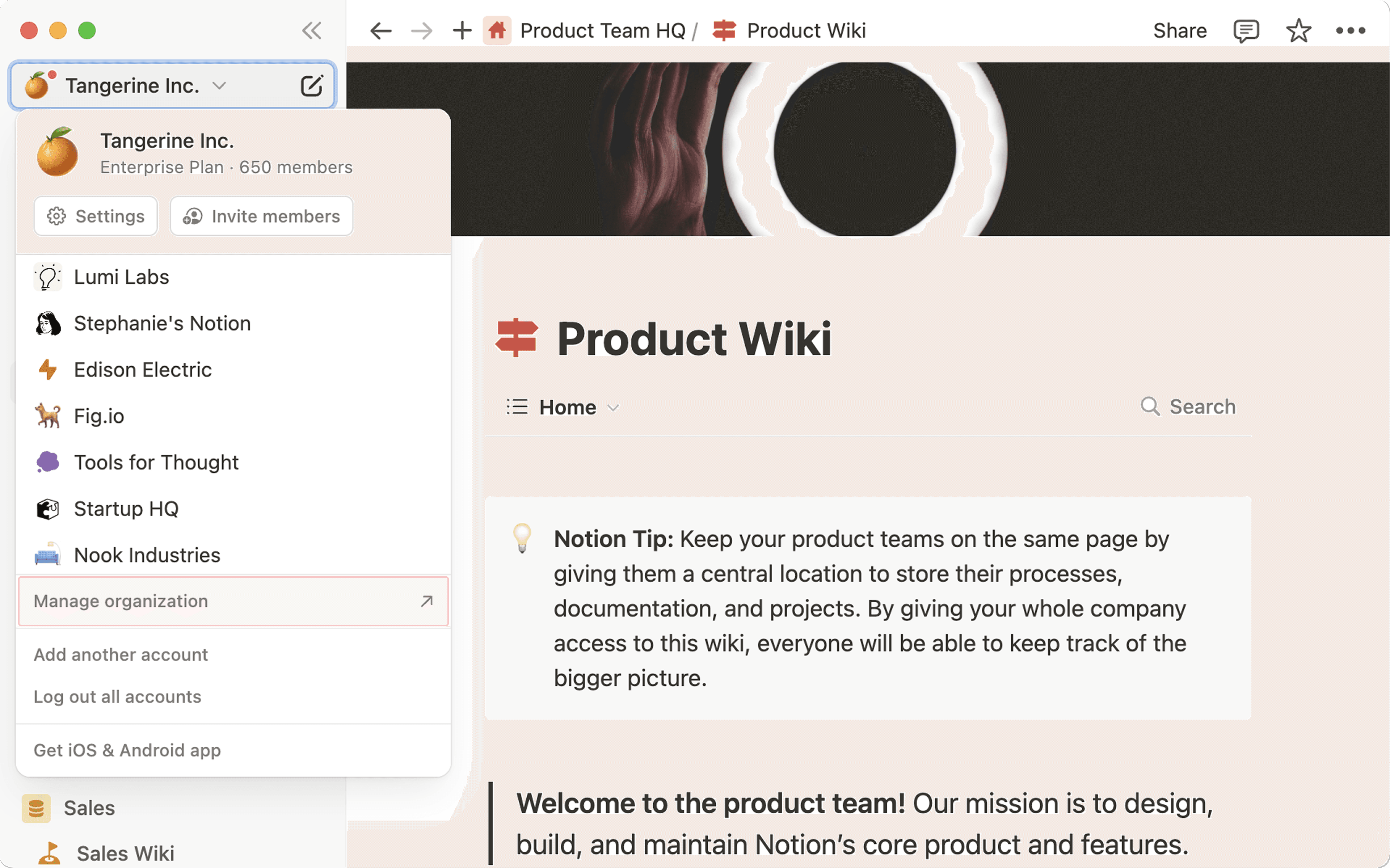 hc: manage organization
