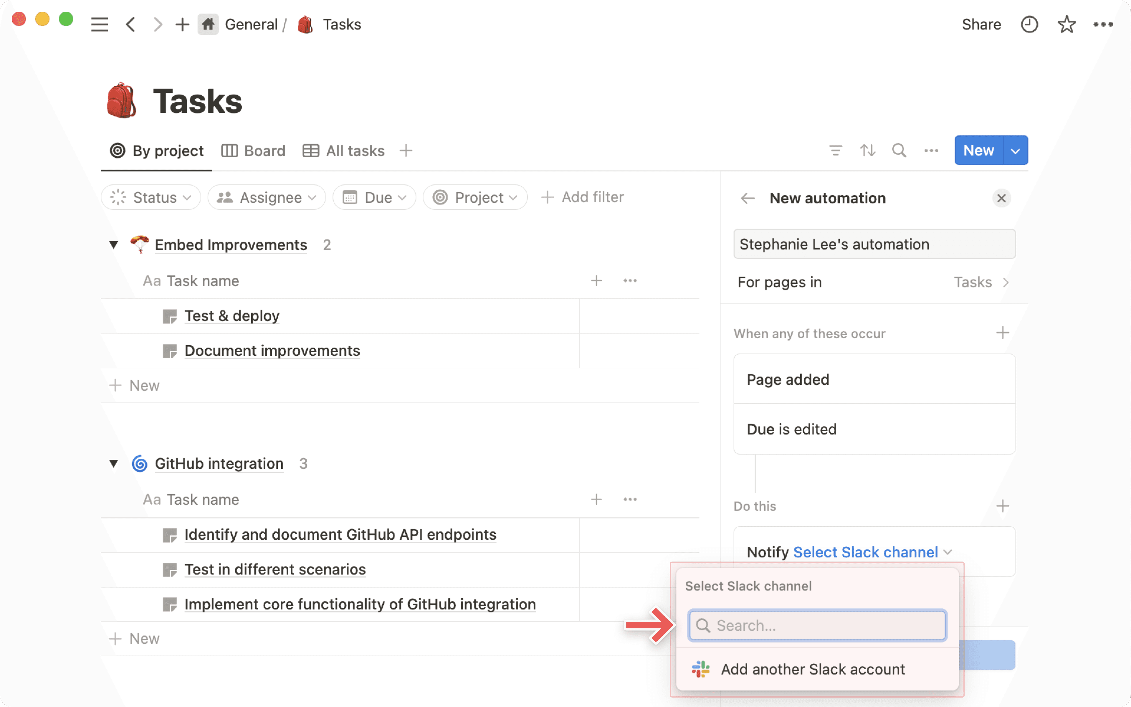 CA: automatización de la base de datos de Slack